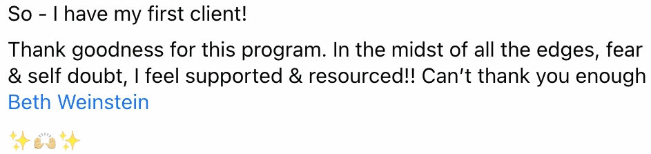 Beth Weinstein Coaching Testimonial